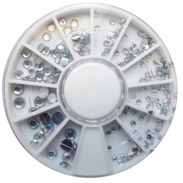 Karuzela ozdoby do paznokci cyrkonie opalizujące