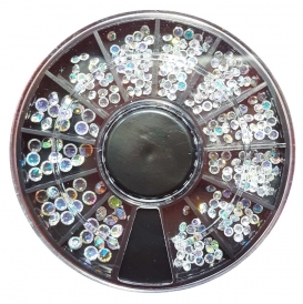 Karuzela ozdoby do paznokci cyrkonie opal mix