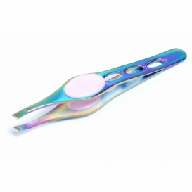 Pęseta do brwi profilowana prosta rainbow