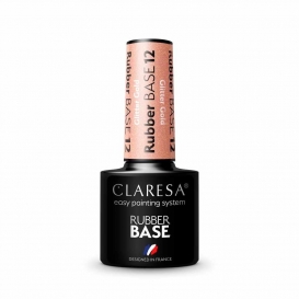 Claresa rubber base 12 glitter gold 5ml baza kauczukowa