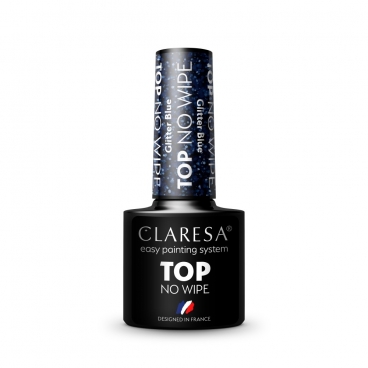 Claresa top no wipe glitter blue 5ml do lakierów hybrydowych