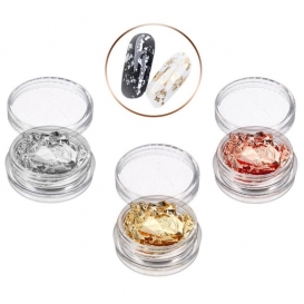 3x Pazłotko złotko folia chrom złoto srebro metalizowana w słoiczku