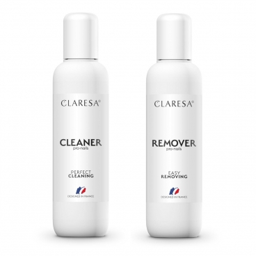 Claresa aceton cleaner zestaw do manicure hybrydowego 100ml
