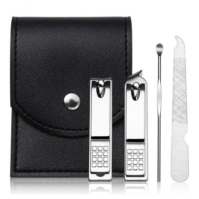 Zestaw narzędzi do manicure 4 szt. w etui czarny