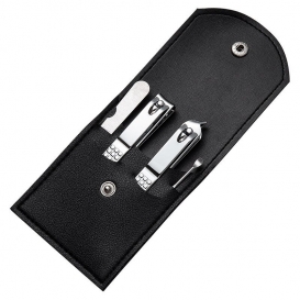 Zestaw narzędzi do manicure 4 szt. w etui czarny