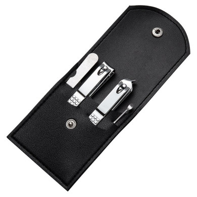Zestaw narzędzi do manicure 4 szt. w etui czarny