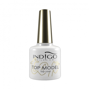 Indigo  Top Model Top Coat 7ml złote drobinki