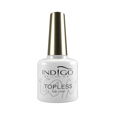 Indigo  Topless Top Coat 7ml srebrne drobinki