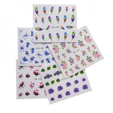 Naklejki wodne do zdobienia paznokci 5 szt. zestaw