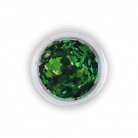Folia cięta w słoiczku do zdobienia paznokci - zielona