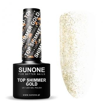 Sunone top shimmer GOLD 5ml lakier hybrydowy