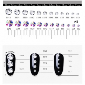 Cyrkonie szlifowane 50 szt. ss10 opalizujące