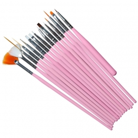 Zestaw pędzli do zdobień 15 szt. - sonda, wachlarzyki, żel