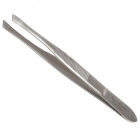 Cosmar pęseta do brwi skośna srebrna matowa