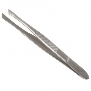 Cosmar pęseta do brwi skośna srebrna matowa