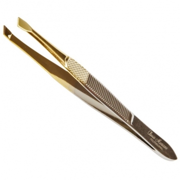 Cosmar pęseta do brwi skośna pół złota 9cm