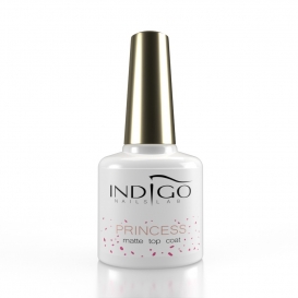 Indigo Princess Matte Top Coat 7ml różowe drobinki