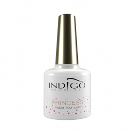 Indigo Princess Matte Top Coat 7ml różowe drobinki