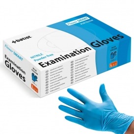 Rękawiczki nitrylowe niebieskie L 100 szt. Flower SMART Batist