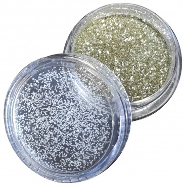 Pyłek duo brokat do zdobienia paznokci White Champagne