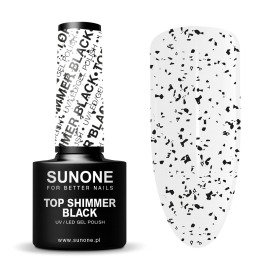 Sunone top shimmer Black 5ml lakier hybrydowy