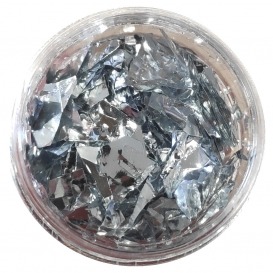 Folia cięta w słoiczku do zdobienia paznokci - srebrna