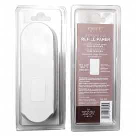 Cuccio nakładki gr.180 white wkłady do tarki metalowej 50 szt.