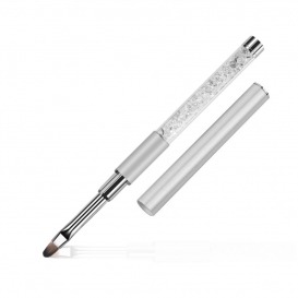 Pędzelek do żelu składany rozm. 6 zaokrąglony kryształki srebrny