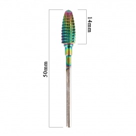 Frez wolframowy rainbow nano powłoka stożek do usuwania hybryd żeli akrylu