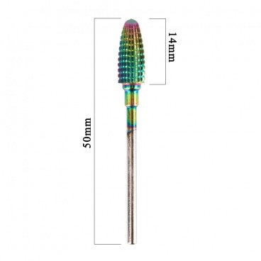 Frez wolframowy rainbow nano powłoka stożek do usuwania hybryd żeli akrylu