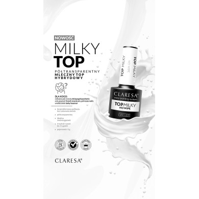 Claresa top milky no wipe 5g do lakierów hybrydowych
