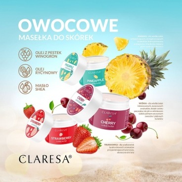 Claresa masełko do skórek Strawberry 13g odżywka