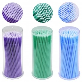 3x mikroszczoteczki do rzęs aplikatory 100 szt. bezwłókienkowe