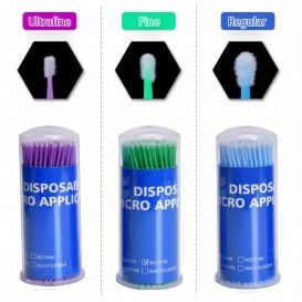 3x mikroszczoteczki do rzęs aplikatory 100 szt. bezwłókienkowe