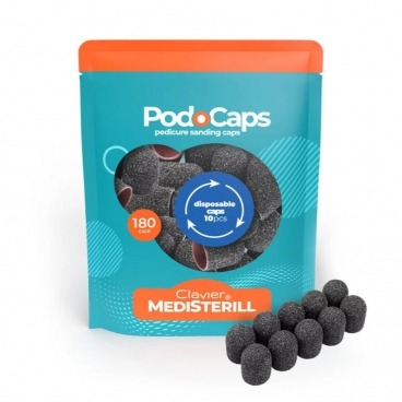 Clavier kapturek ścierny do pedicure 10mm gradacja 180 - 10 szt. podocaps