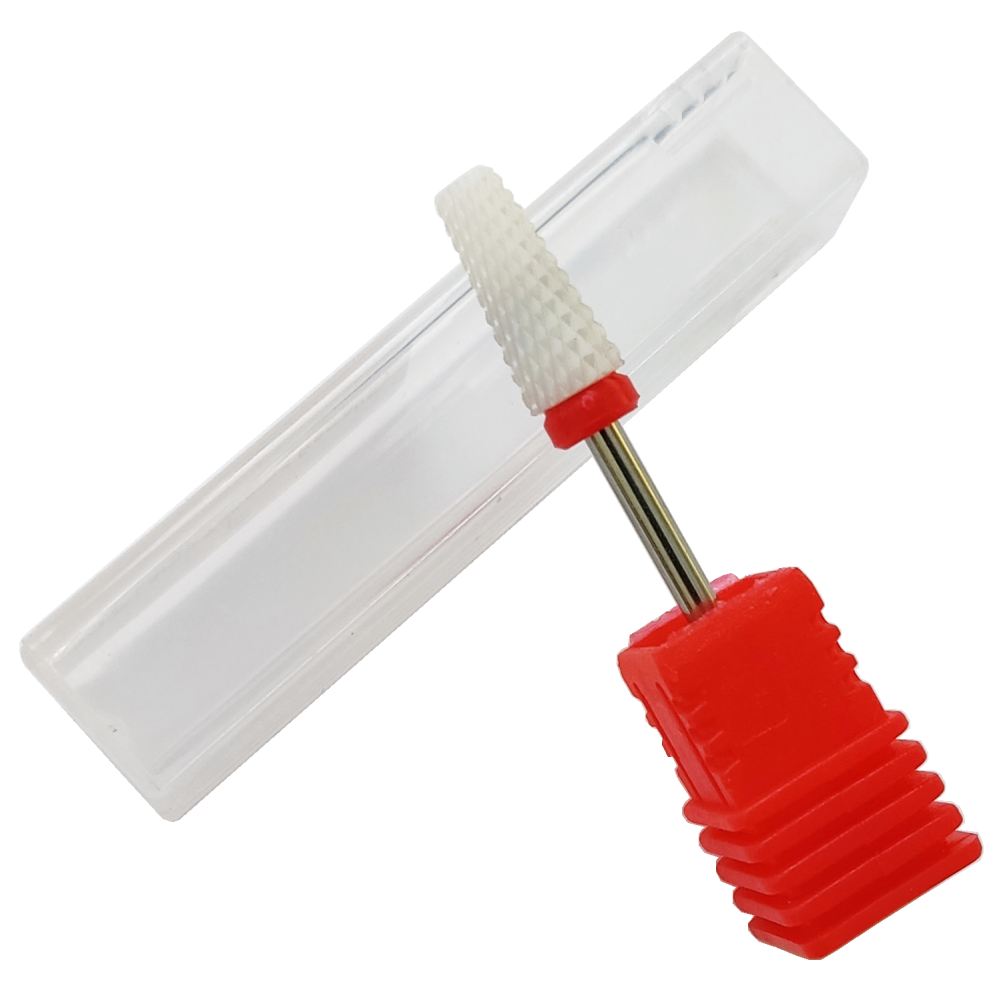 Frez ceramiczny stożek prosty czerwony delikatny do usuwania hybryd