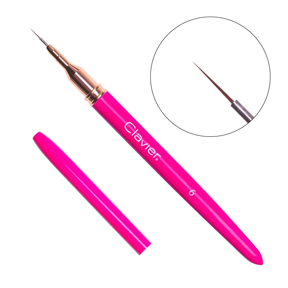 Clavier pędzelek do zdobień 6mm precyzyjny Magenta 01