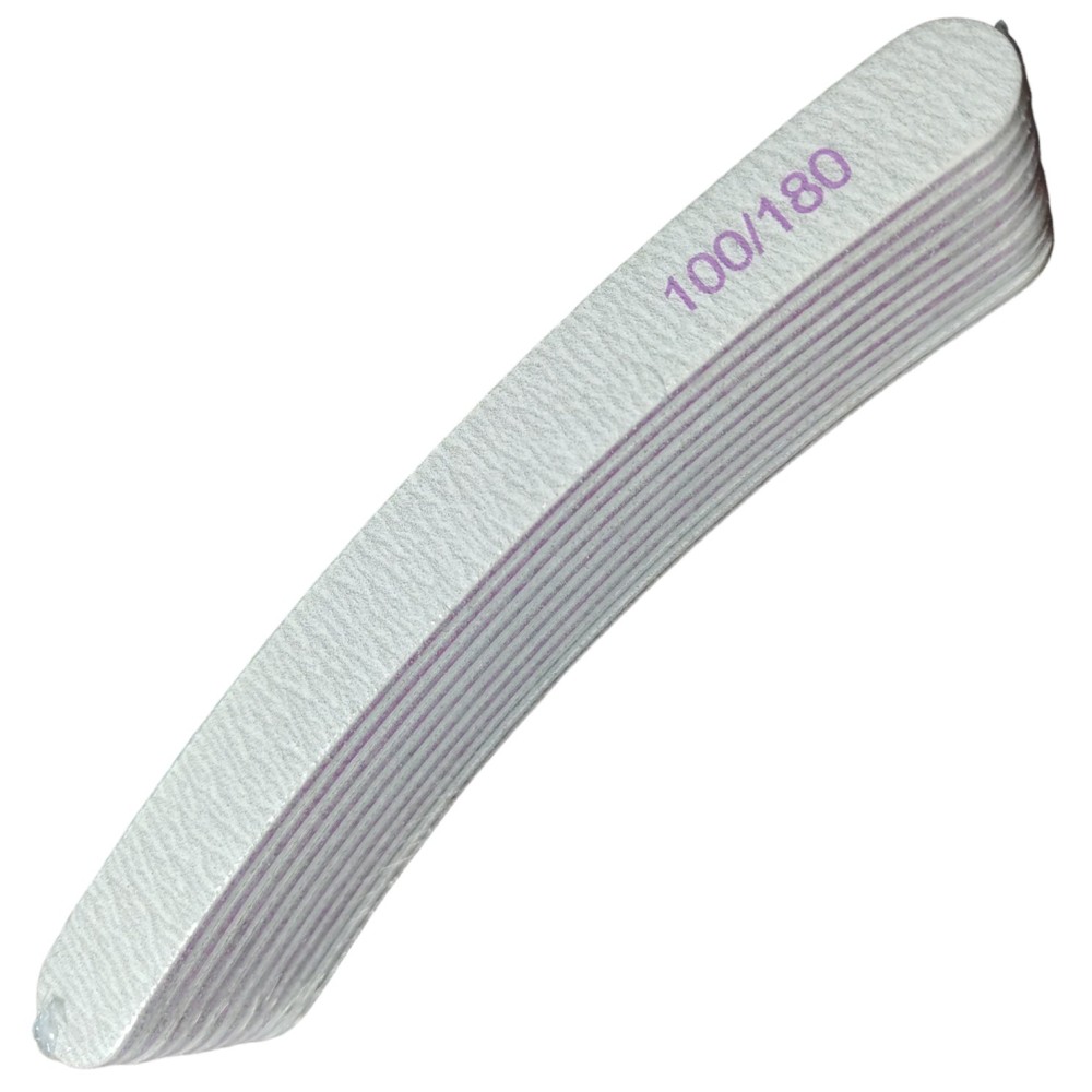 10x Pilnik do paznokci banan 100/180 szary zebra  zestaw