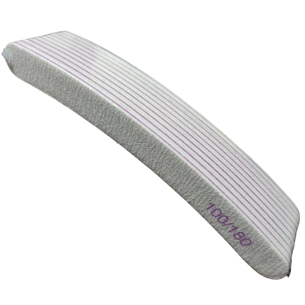 10x Pilnik do paznokci banan 100/180 szary zebra  zestaw