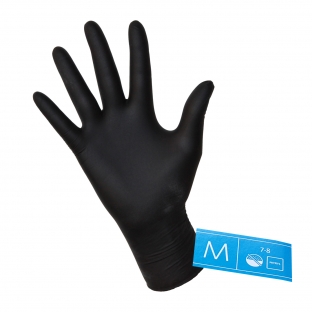 Rękawiczki nitrylowe czarne M 100 szt. wysoka jakość