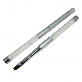 Pędzelek do żelu składany rozm. 6 kryształki srebrny