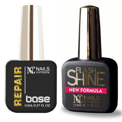 NC Repair Base 11ML - Flash Shine 11ML - baza top zestaw - DUETY