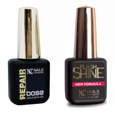 Flash Shine Top Repair Base Baza 6ml ZESTAW