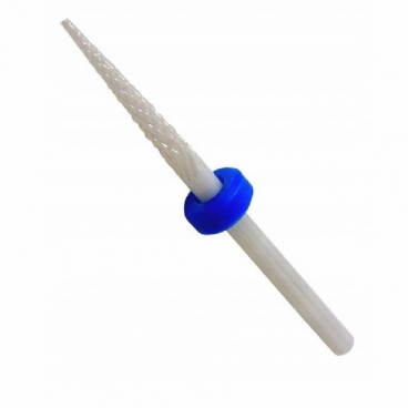 Frez ceramiczny szpic niebieski średni do skórek szczelinowiec