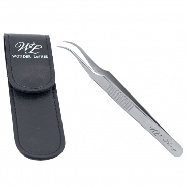 Pęseta do przedłużania rzęs King + etui Wonder Lashes