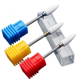 Zestaw 3x frez ceramiczny płomień do usuwania żelu akrylu hybryd