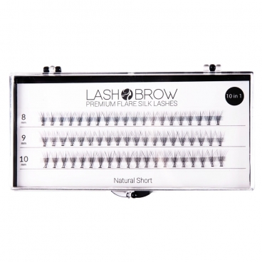 Jedwabne rzęsy w kępkach Natural Short premium flare silk lashes kępki